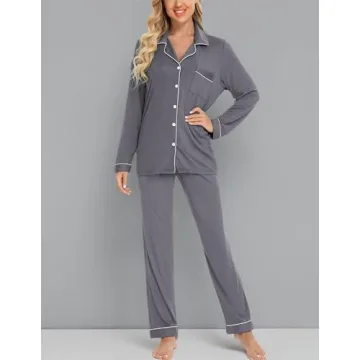 Pjmlifecoco Pajamas Set Long Sleeve Sleepwear for Women