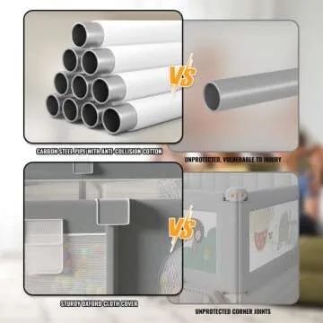 LUTIKIANG Baby Playpen, 79" X 71" Extra Large Playpen for Babies and Toddlers with Gates, Baby Play Yards, Baby Fence Play Area, Safety Indoor Baby Play Area with Ocean Balls (Grey)