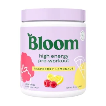 Bloom Nutrition High Energy Pre Workout - Raspberry Lemonade, Sugar Free, Keto Friendly