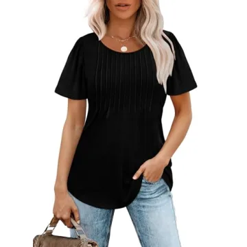Dressy Black Short Sleeve T-Shirts for Women