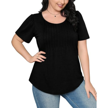 Dressy Black Short Sleeve T-Shirts for Women