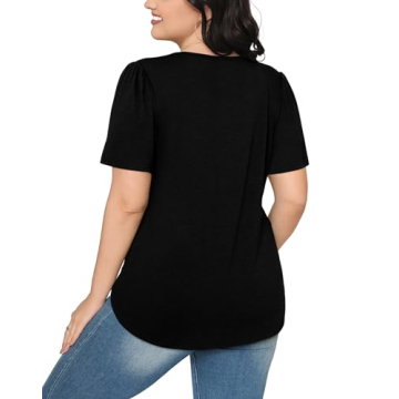 Dressy Black Short Sleeve T-Shirts for Women