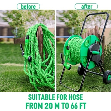 Altdorff Portable Garden Hose Reel Cart with Wheels