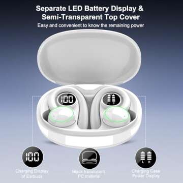 Wireless Bluetooth Earbuds with IP7 Waterproof and 48H Battery