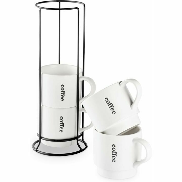 Lauchuh Stackable Coffee Mugs Set of 4