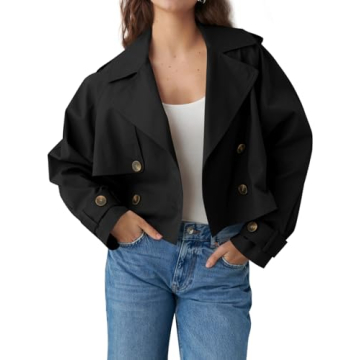 Tankaneo Women's Cropped Trench Coat - Stylish & Comfortable
