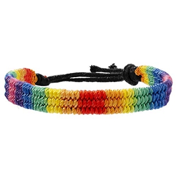 Nanafast Rainbow LGBT Pride Bracelet - Adjustable Friendship Bracelet for All