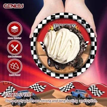 Racing Car Birthday Paper Plates 50pcs Monster Truck Theme