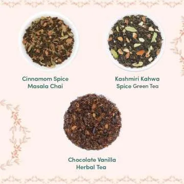 VAHDAM, BLUSH - Assorted Valentines Day Tea Gift Set for Women (3 Premium Teas) Tin Caddy Presentation Box | Loose Leaf | Gluten Free, Non GMO | Valentines Day Gifts for Her | Valentines Day Gifts