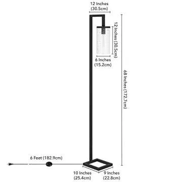 Henn&Hart 67.75" Floor Lamp - Modern Glass Shade