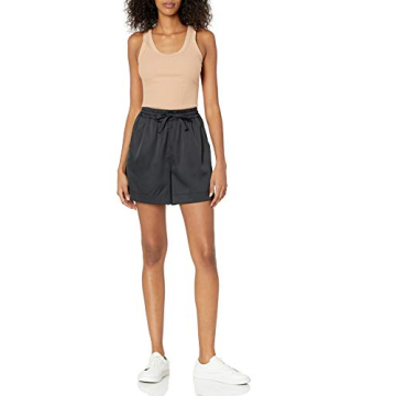 The Drop Women's Eva Silky Shorts in Black - Stylish Comfort