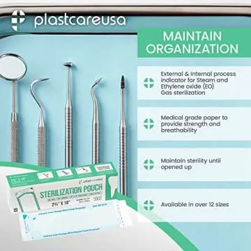 400 2.75 x 9 Inch Self Sealing Sterilization Autoclave Pouch Bags with Internal and External Indicators (2 Boxes of 200)