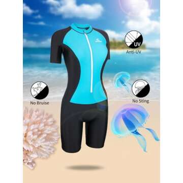 COPOZZ Diving Skin, Men Women Youth Thin Wetsuit Rash Guard- Full Body UV Protection - for Diving Snorkeling Surfing Spearfishing Sport Skin