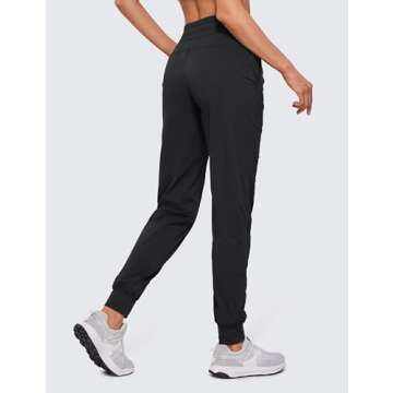CRZ YOGA Lightweight Workout Joggers for Women | High Waisted Outdoor Pants with Pockets