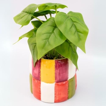 ban.do Hand-Painted Colorblock Ceramic Planter Home Decor