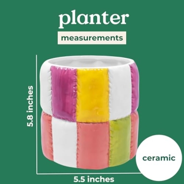 ban.do Hand-Painted Colorblock Ceramic Planter Home Decor