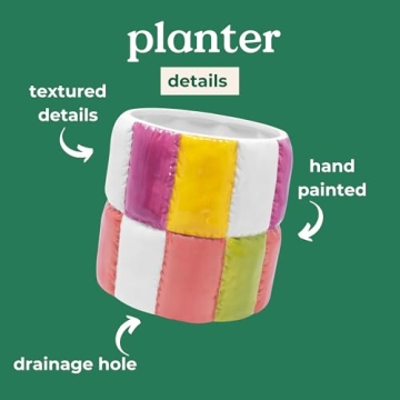 ban.do Hand-Painted Colorblock Ceramic Planter Home Decor
