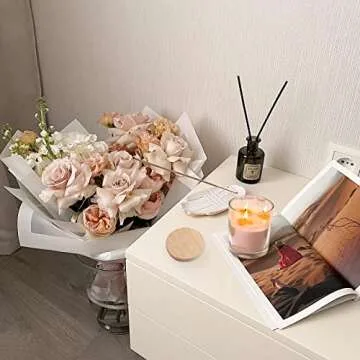 CONNOO 12Pack 10 OZ Clear Glass Candle Jars with Bamboo Lids for Making Candles, Large Size Empty Candle Tins with Wooden Lids, Bulk Clean Candle Containers - Dishwasher Safe