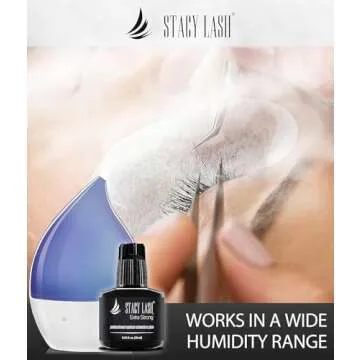 Extra Strong Eyelash Extension Glue Stacy Lash (0.34 fl.oz / 10 ml) / 0.5-1 Sec Dry/Retention – 8 Weeks/Black Adhesive/Professional Supplies