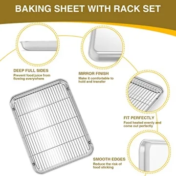Wildone Stainless Steel Baking Sheet Set for Easy Cooking