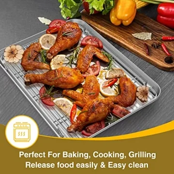 Wildone Stainless Steel Baking Sheet Set for Easy Cooking
