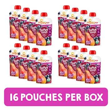 Happy Tot Organics Stage 4 Baby Food Pouches - Gluten Free, Vegan Snack, SuperFood Fruit & Veggie Pu...