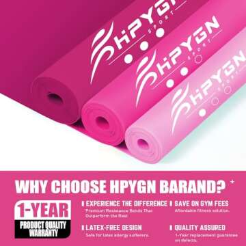 Resistance Bands, Exercise Bands for Physical Therapy Women, Stretch Bands for Yoga, Pilates, Rehab, Fitness, Strength Training, Home Exercise, Elastic Workout Bands at Home Gym