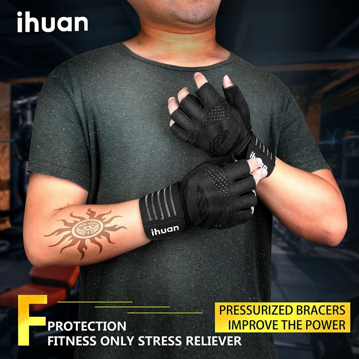 Ihuan Ventilated Weight Lifting Gym Gloves