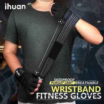 Ihuan Ventilated Weight Lifting Gym Gloves