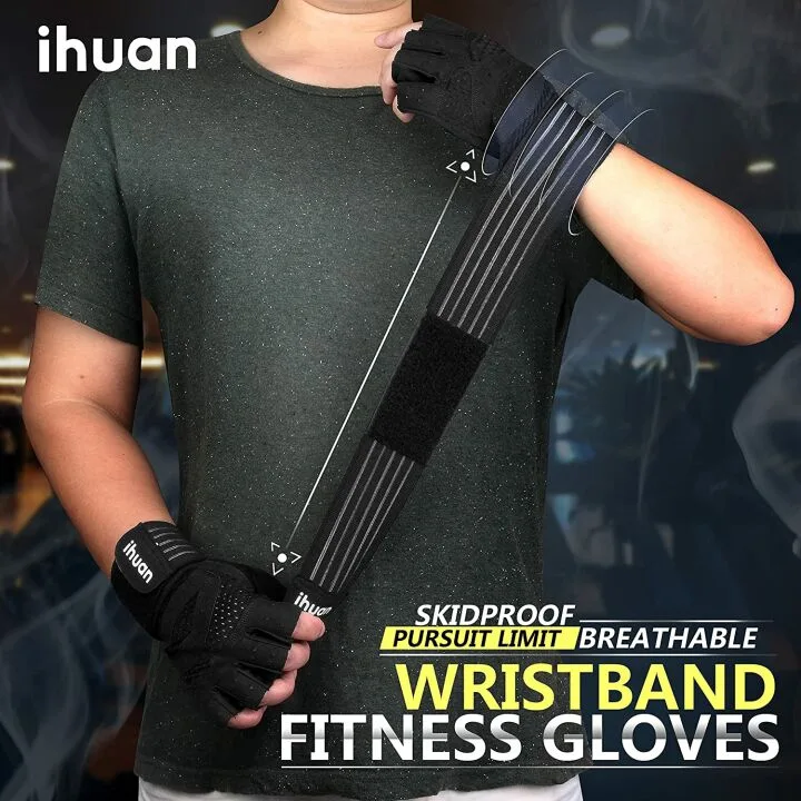 Ihuan Ventilated Weight Lifting Gym Gloves