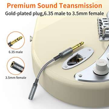 Professional 6.35mm to 3.5mm Adapter Cable, 3-Pack for Headphones & Audio Gear