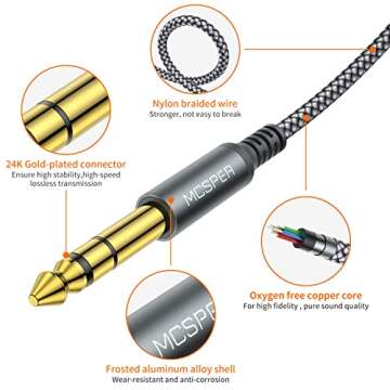 Durable 6.35mm to 3.5mm Adapter Cable Pack