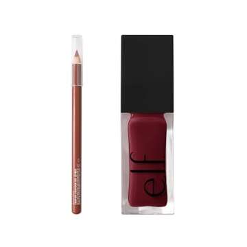 e.l.f. Glow Reviver Lip Oil & Cream Glide Lip Liner Bundle, Nourishing, High-Shine Tinted Lip Oil & ...
