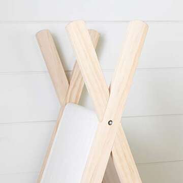 South Shore Sweedi Teepee 3 tier Shelving Unit-Natural Cotton and Pine