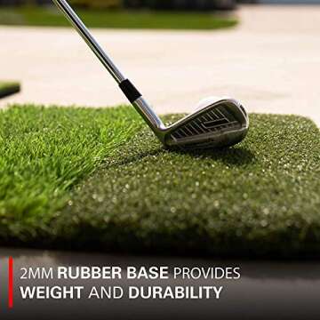 Spornia SPG-7 Golf Practice Net Bundle- Tri-Turf Golf Hitting Mat with Side Net Extension Attachment