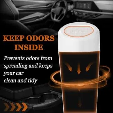 xiaoniu Car Trash Can with Lid, Leakproof Garbage Can with 40 Attached Trash Bags, Mini Essential Car Accessories for Interior for Car, Home, Office (White)