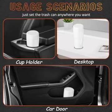 xiaoniu Car Trash Can with Lid, Leakproof Garbage Can with 40 Attached Trash Bags, Mini Essential Car Accessories for Interior for Car, Home, Office (White)