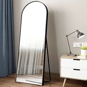NeuType Black Arched Full Length Mirror, 65" x 22"