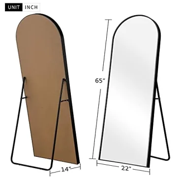 NeuType Black Arched Full Length Mirror, 65" x 22"