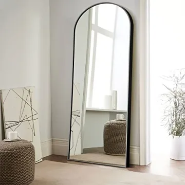 NeuType Black Arched Full Length Mirror, 65" x 22"