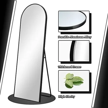NeuType Black Arched Full Length Mirror, 65" x 22"