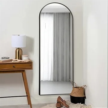 NeuType Black Arched Full Length Mirror, 65" x 22"