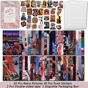 80PCS Retro Wall Collage Kit Aesthetic Pictures,Vintage Posters Bedroom Aesthetic Room Decor,Posters for Room 90s,80s Indie Room Decor,70s Wall Art ,Trendy Small Posters for Dorm