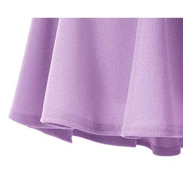 Women's Basic Versatile Stretchy Flared Casual Mini Skater Skirt (2XL, Lilac)