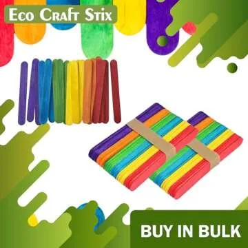Eco Craft Stix 4.5" Colored Craft Sticks | 100ct Pack
