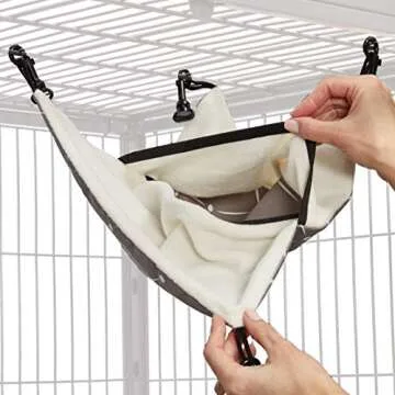 MidWest Homes for Pets Designer Ferret Nation / Critter Nation Large Hammock, Tan & White, 12.8"L x 15.0"W x 8.5"Th