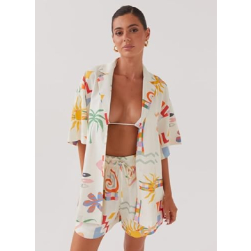 Y2K Women's Printed Shorts Set Summer Beachwear