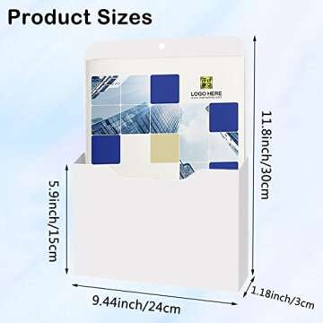 Merkaunis 6 Pack Magnetic File Holder,A4 Large Size Magnetic Paper Holder,Magnetic Magazine Mail Hol...