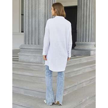 HOTOUCH Women's Casual Knee Length Summer Shirt White