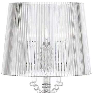 360 Lighting Baroque Antique Victorian Style Accent Table Lamps 20" High Set of 2 Clear Acrylic See Through Base Drum Shade Decor for Living Room Bedroom House Bedside Nightstand Home Office